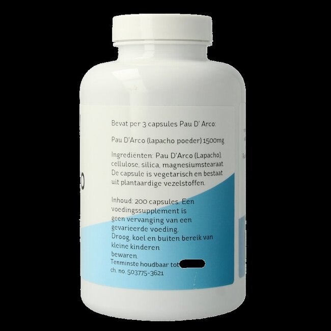 Nova Vitae Pau d'arco 500mg extract 5:1 200 Capsules