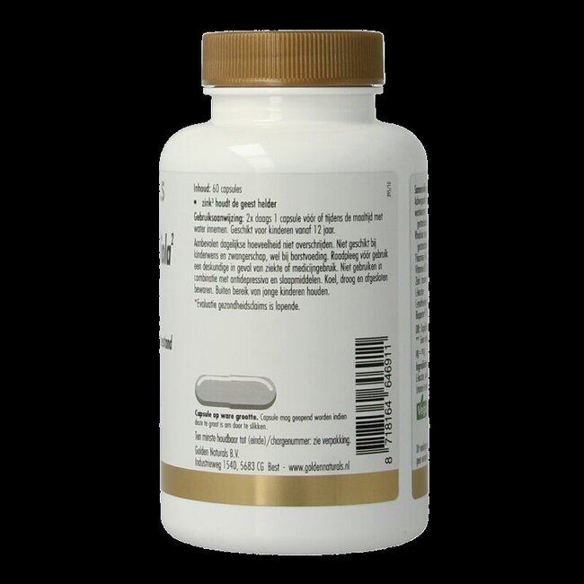 Golden Naturals Ashwagandha & Rhodiola 60 gélules végétales