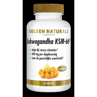 Golden Naturals Golden Naturals Ashwagandha KSM-66 60 Vegetarische capsules