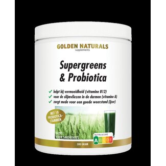 Golden Naturals Golden Naturals Supergreens & probiotica 300 Gram