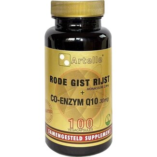 Artelle Artelle Rode gist rijst 100mg Q10 30mg 100 Vegetarische capsules