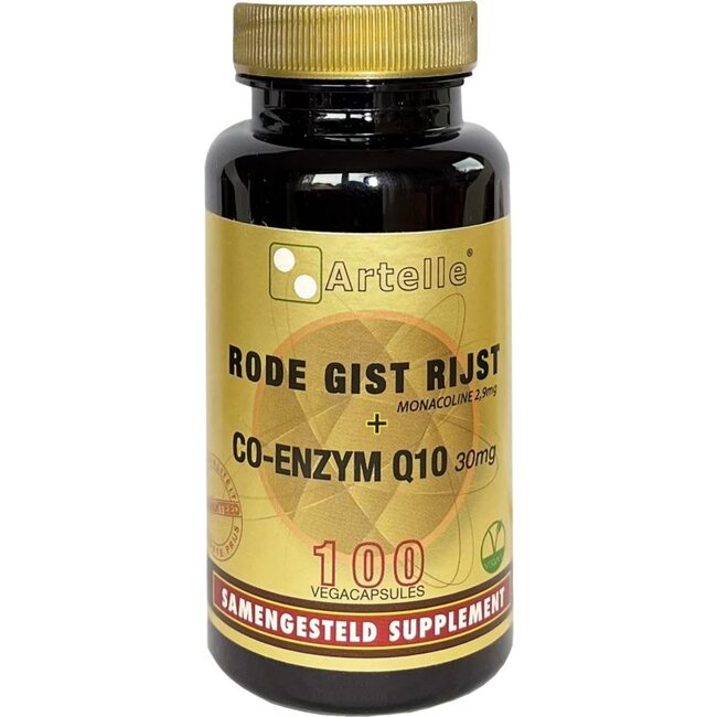 Artelle Rode gist rijst 100mg Q10 30mg 100 Vegetarische capsules