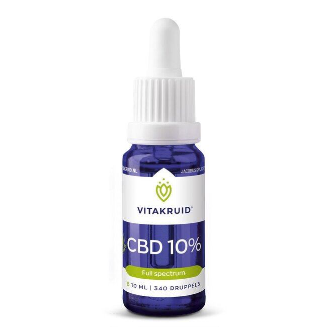 Vitakruid CBD Olie 10% full spectrum met MCT als drager 10 Milliliter