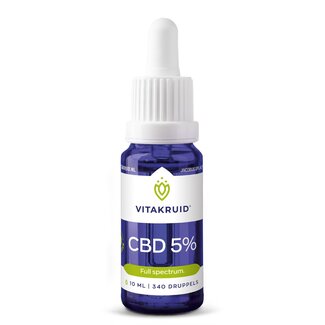 Vitakruid Vitakruid CBD Olie 5% full spectrum met MCT als drager 10 Milliliter