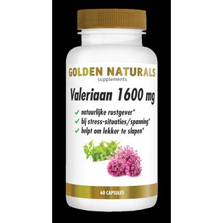 Golden Naturals Golden Naturals Valeriaan 1600mg 60 Capsules