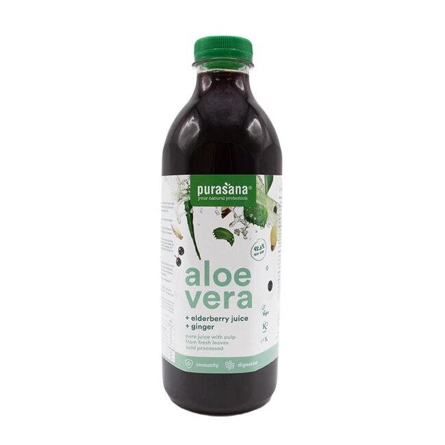 Purasana Aloe vera sap vlierbes vegan bio 1 Liter