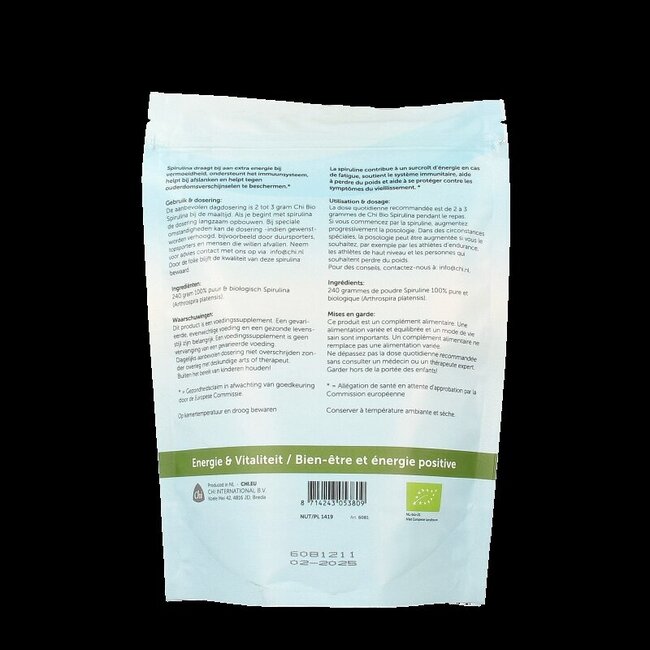 Poudre de Spiruline Bio Chi 240 Grammes