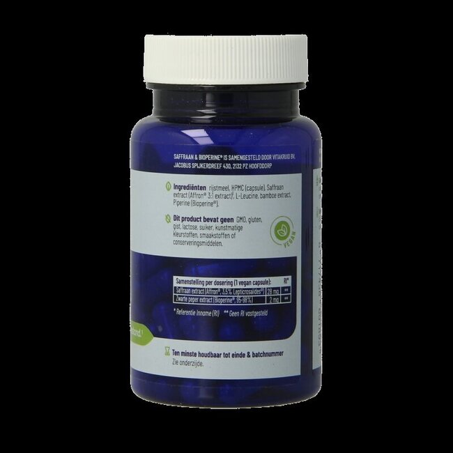 Vitakruid Safran 28 mg (Affron) & Bioperine 60 gélules végétales