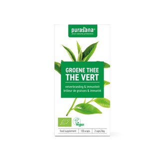 Purasana Purasana Groene thee vegan bio 120 Vegetarische capsules