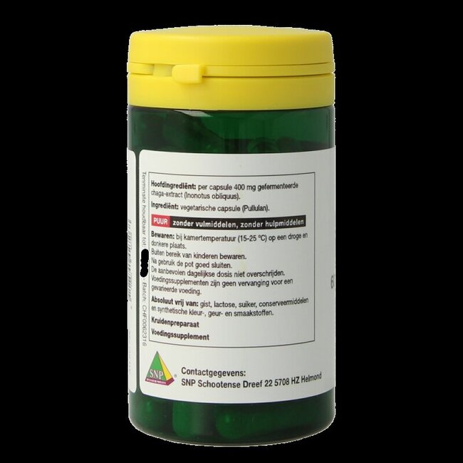 SNP Chaga fermenté 400 mg pur 60 gélules végétariennes