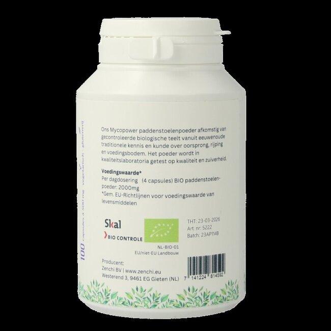 Mycopower Pleurotus bio 100 gélules