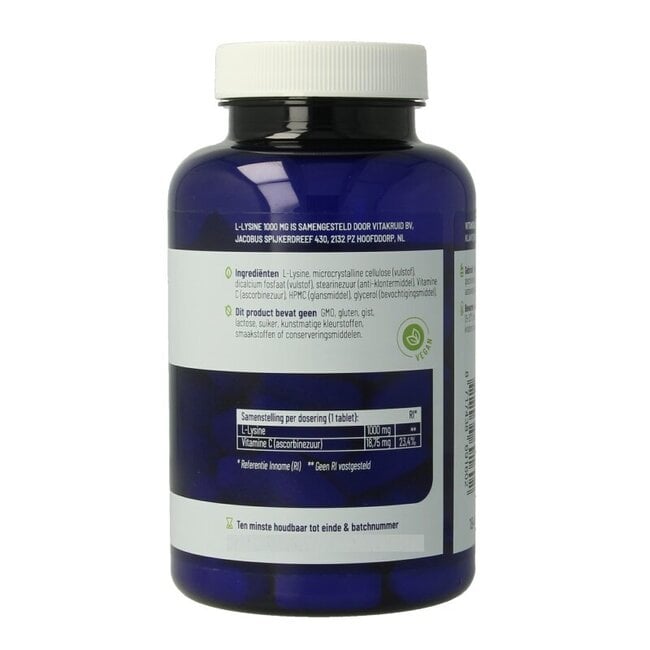 Vitakruid L-Lysine 1000mg met vitamine C 90 Tabletten
