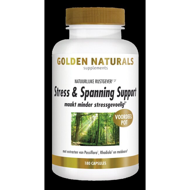 Golden Naturals Stress & spanning support 180 Vegetarische capsules