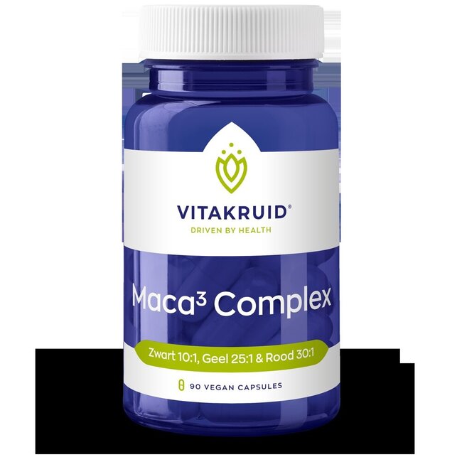 Vitakruid Maca complex zwart/geel/rood 90 Vegetarische capsules