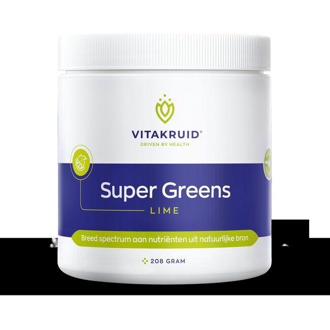 Vitakruid Super greens lime oa probiotica en enzymen 208 Gram