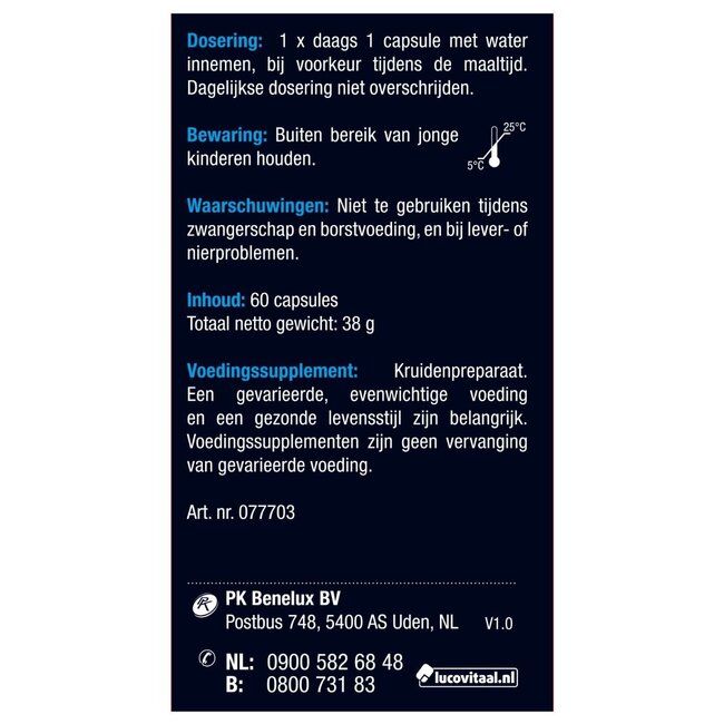 Lucovitaal L-Dopa mucana pruriens 60 Capsules