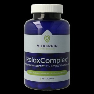 Vitakruid Vitakruid RelaxComplex oa Magnesium Tauraat & Vitamine D3 90 Tabletten