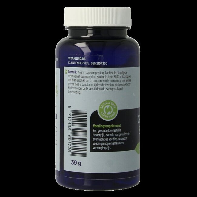 Vitakruid Groene Thee & Bioperine >50% EGCG >80% catechines 60 Vegetarische capsules