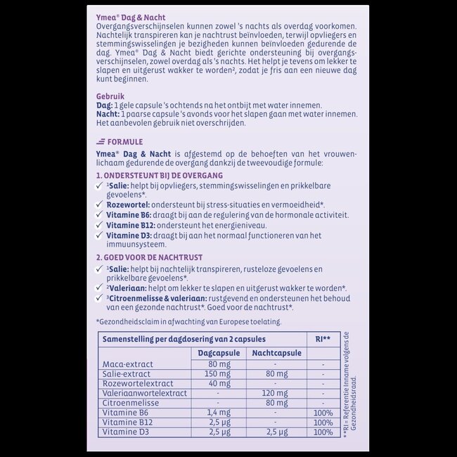 Ymea Ménopause Jour & Nuit 64 Gélules