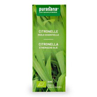 Purasana Purasana Citronella olie bio 10 Milliliter