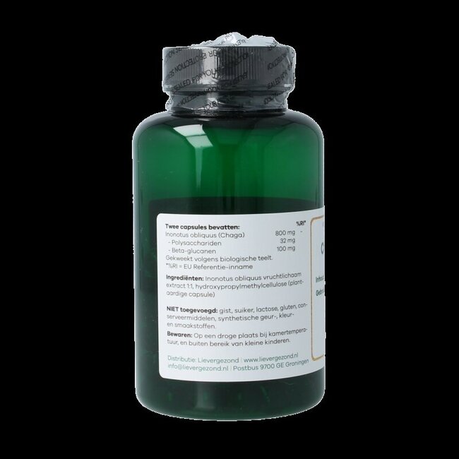 Liever Gezond Chaga 400mg vegan bio 60 Vegetarische capsules