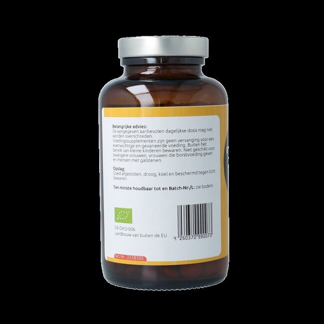 Hanoju Kurkumapoeder + piperine 500mg bio 300 Tabletten