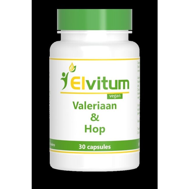 Elvitum Valeriaan en hop extract 30 Capsules