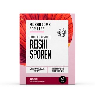Mushrooms for Life Mushrooms for Life Reishi sporen poeder bio 60 Gram