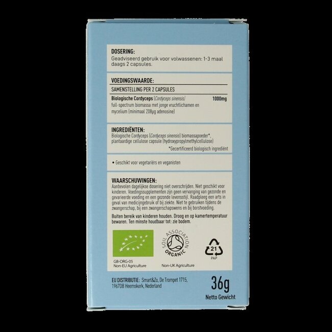 Mushrooms for Life Cordyceps bio 60 Gélules