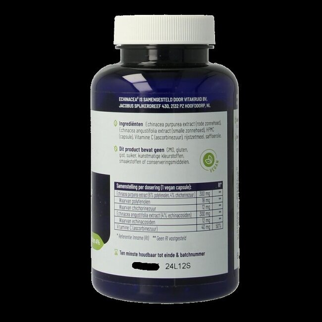 Vitakruid Echinacea 600 purpurea (4%) angustifolia (6%, 4%) 90 Vegetarische capsules