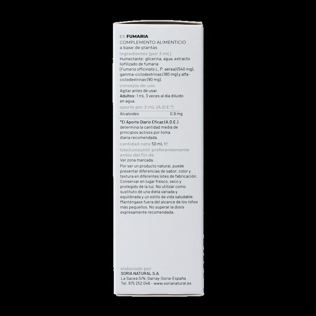 Soria Natural Extrait de Fumaria officinalis 50 ml