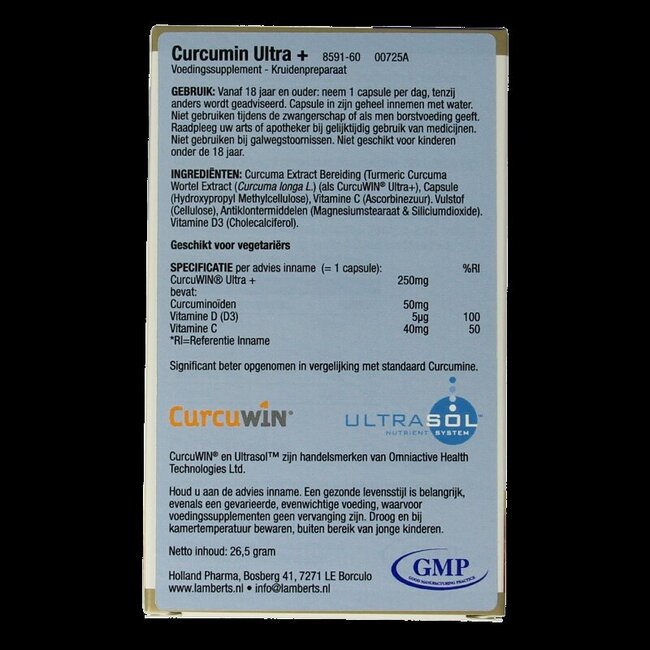 Lamberts Curcumine ultra+ 60 gélules
