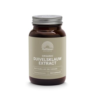 Mattisson Mattisson Organic duivelsklauw extract 300mg bio 120 Vegetarische capsules