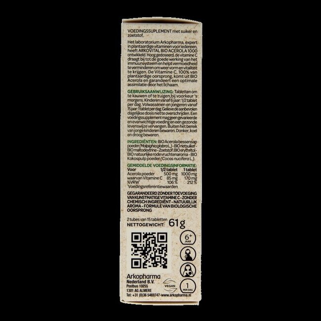 Arkovital Acerola 1000 bio 30 comprimés à croquer