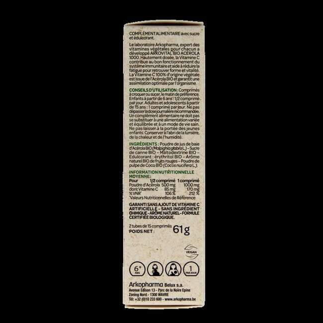 Arkovital Acerola 1000 bio 30 Kauwtabletten