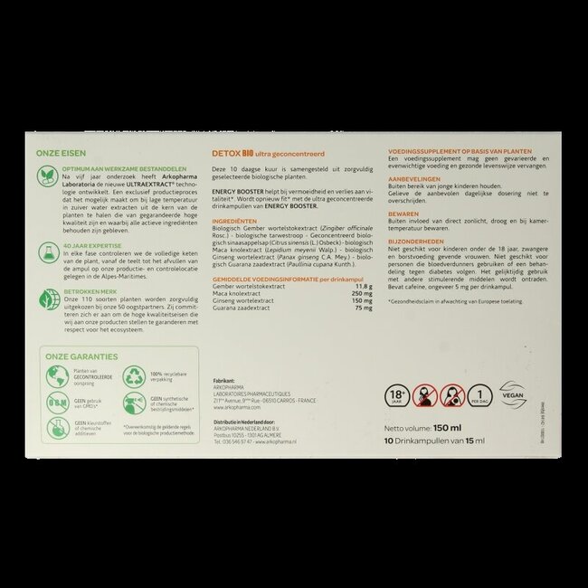 Arkofluids Energy booster bio 10 Ampullen