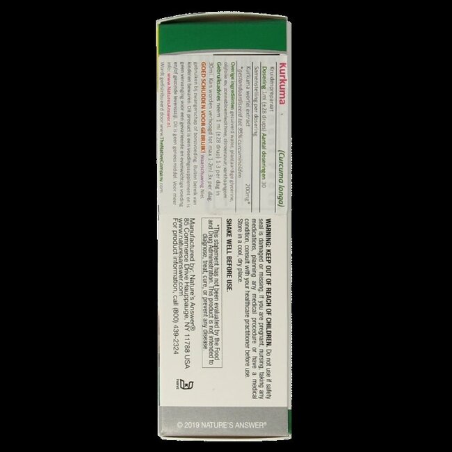 Nature's Answer Turmeric-3 Extrait de curcuma sans alcool 30 ml