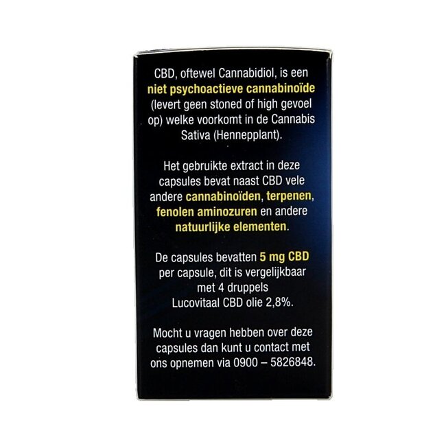 Lucovitaal Cannabidiol CBD 5 mg 30 capsules