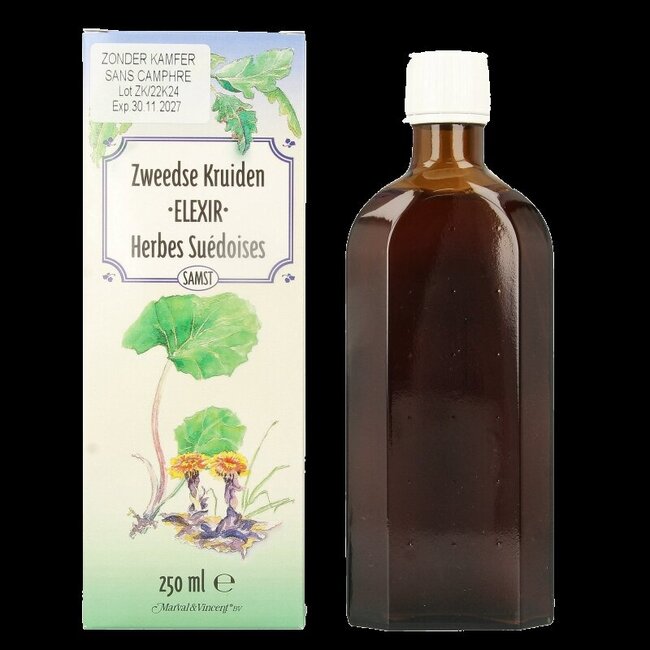 Marval&Vincent Élixir d'herbes suédoises sans camphre 250 millilitres