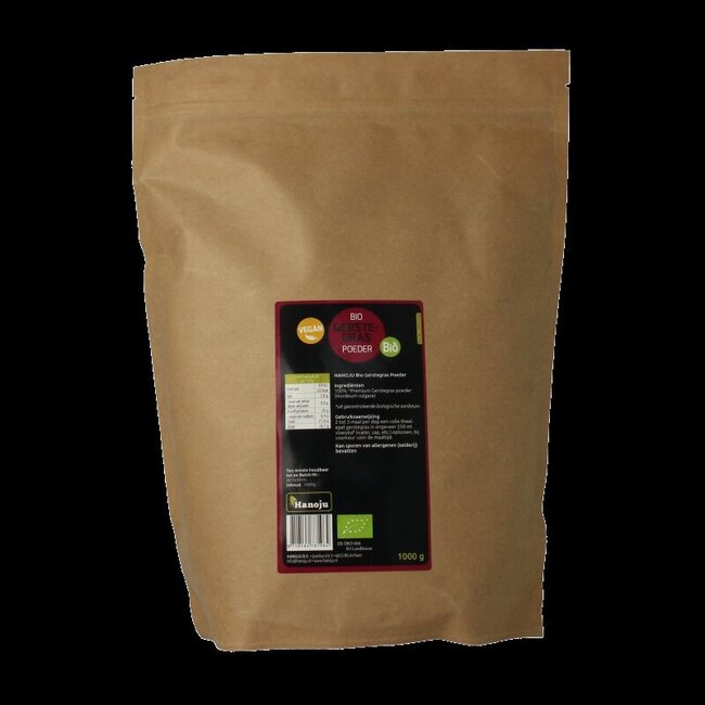 Hanoju Herbe d'orge moulue sachet en papier bio 1 Kilogramme