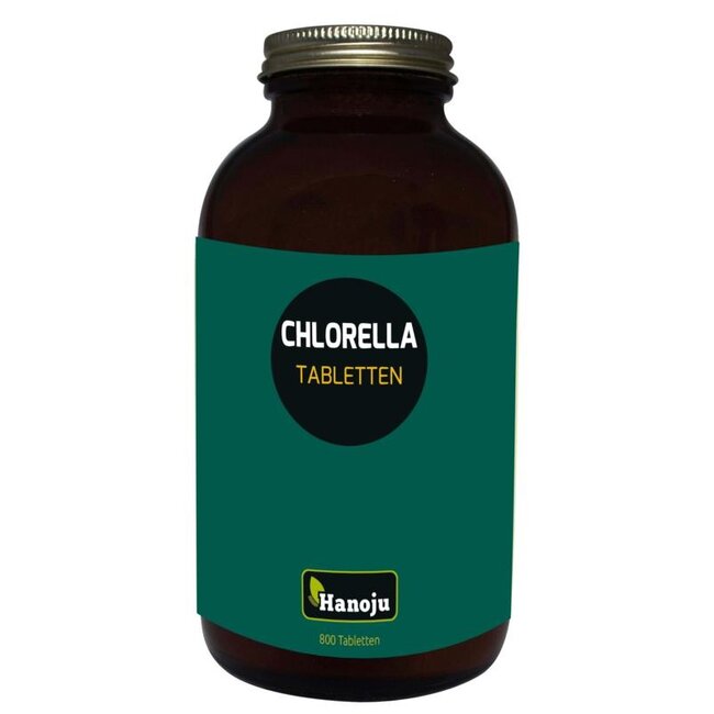 Hanoju Bio chlorella tabletten flacon glas 800 Tabletten