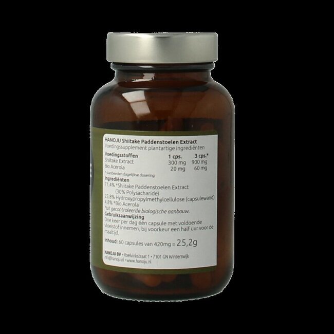 Hanoju Shiitake extract bio 60 Vegetarische capsules
