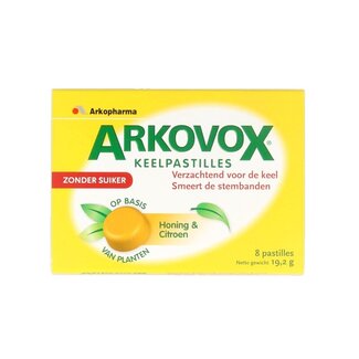 Arkovox Arkovox Honing citroen keelpastilles 8 Pastilles