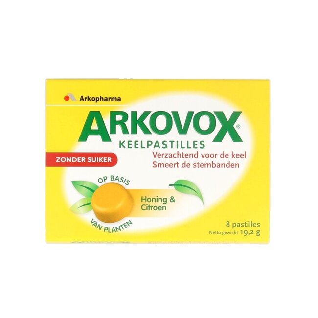 Arkovox Honing citroen keelpastilles 8 Pastilles