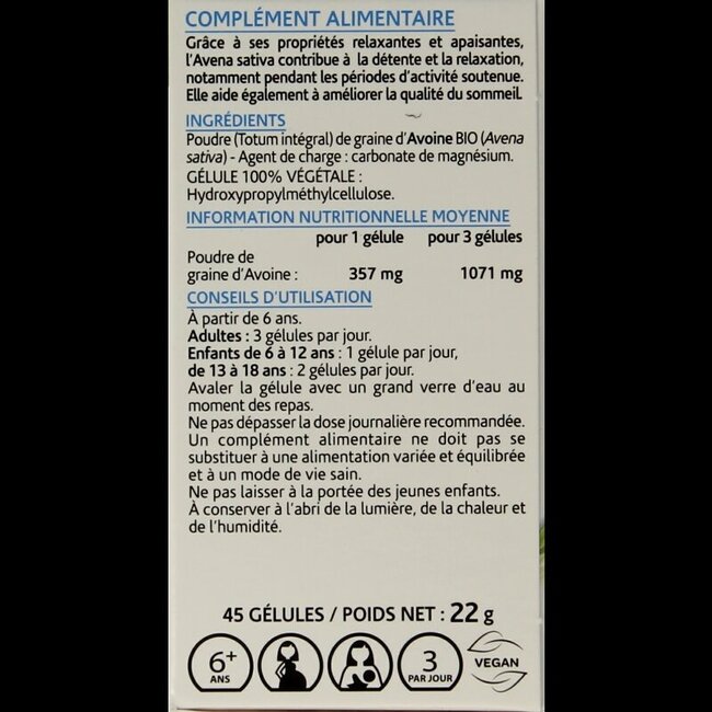 Arkocaps Avena sativa bio 45 Gélules