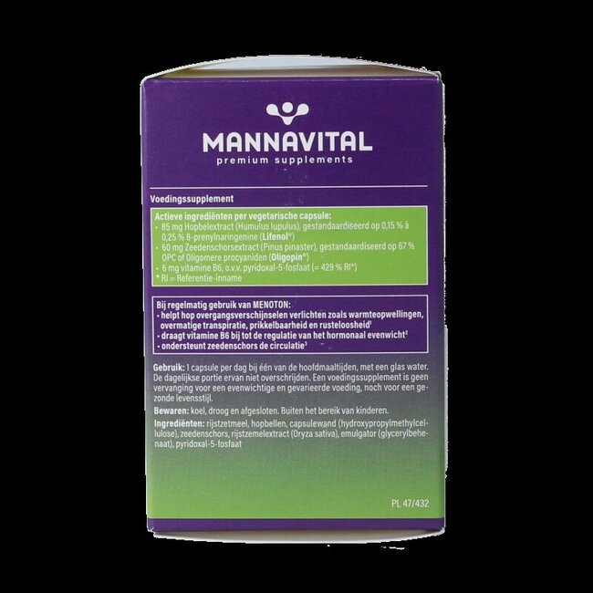 Mannavital Menoton 30 Vegetarische capsules