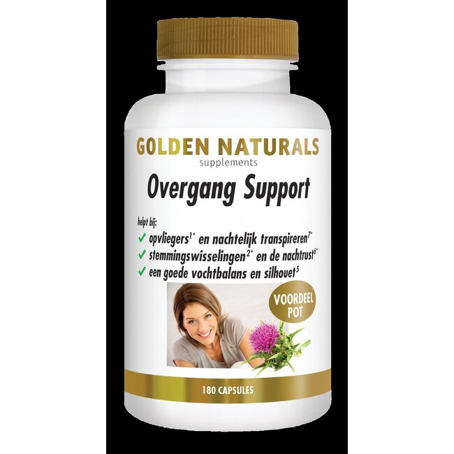 Golden Naturals Overgang support 180 Vegetarische capsules