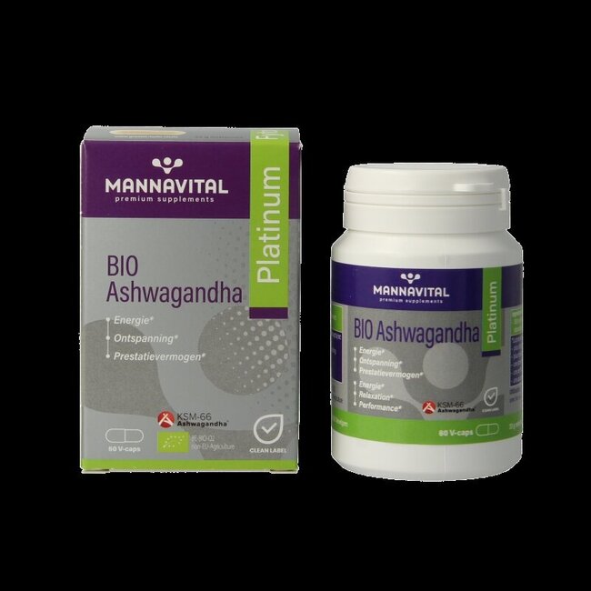Mannavital Ashwagandha platinum bio 60 gélules végétales