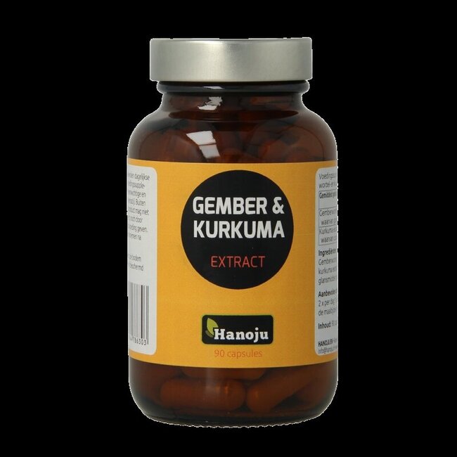 Hanoju Gember & kurkuma extract 90 Vegetarische capsules