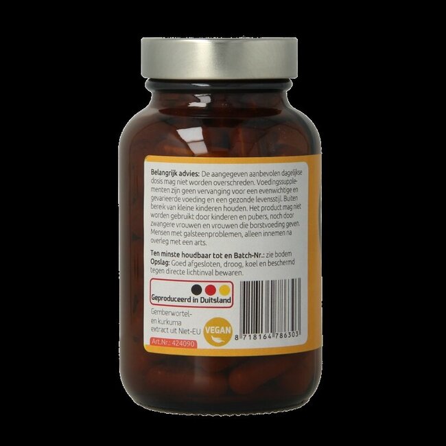 Hanoju Gember & kurkuma extract 90 Vegetarische capsules
